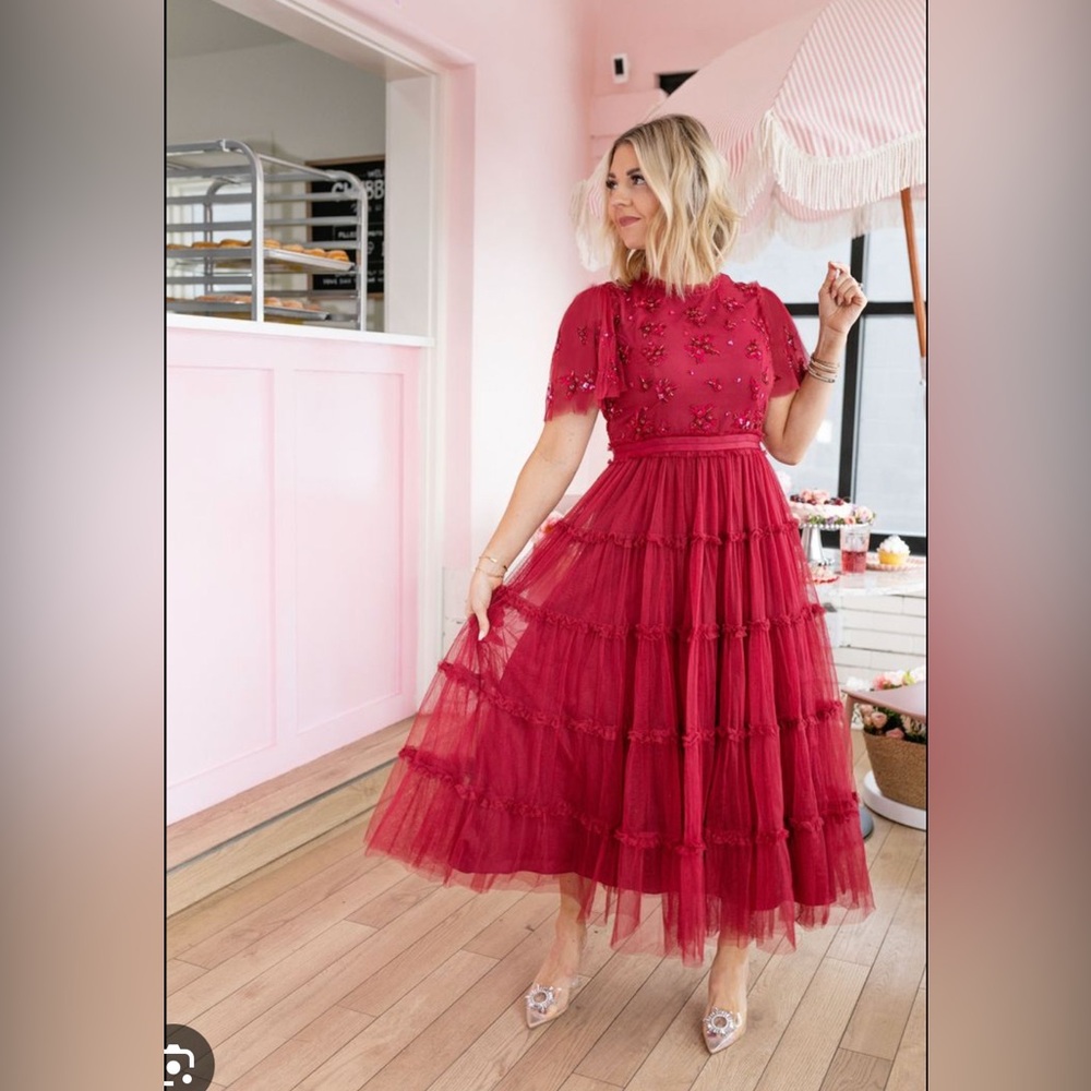 Ivy City Co - Whimsical Dress New Red/Burgundy